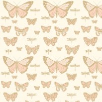Cole and Son Whimsical Butterflies and Dragonflies 103-15066 Cream Peach